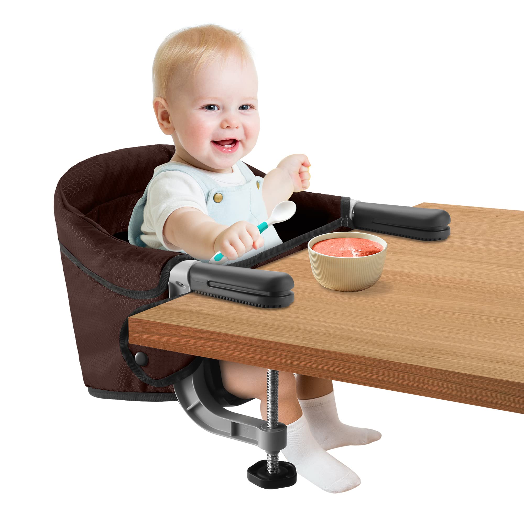 Toogel fast table chair hook-on-chair installation enables quick, secure setup for travel meals.