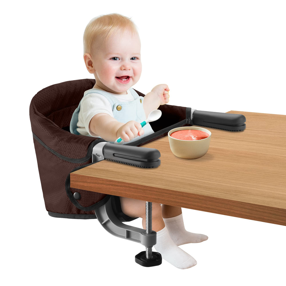 Toogel fast table chair hook-on-chair installation enables quick, secure setup for travel meals.
