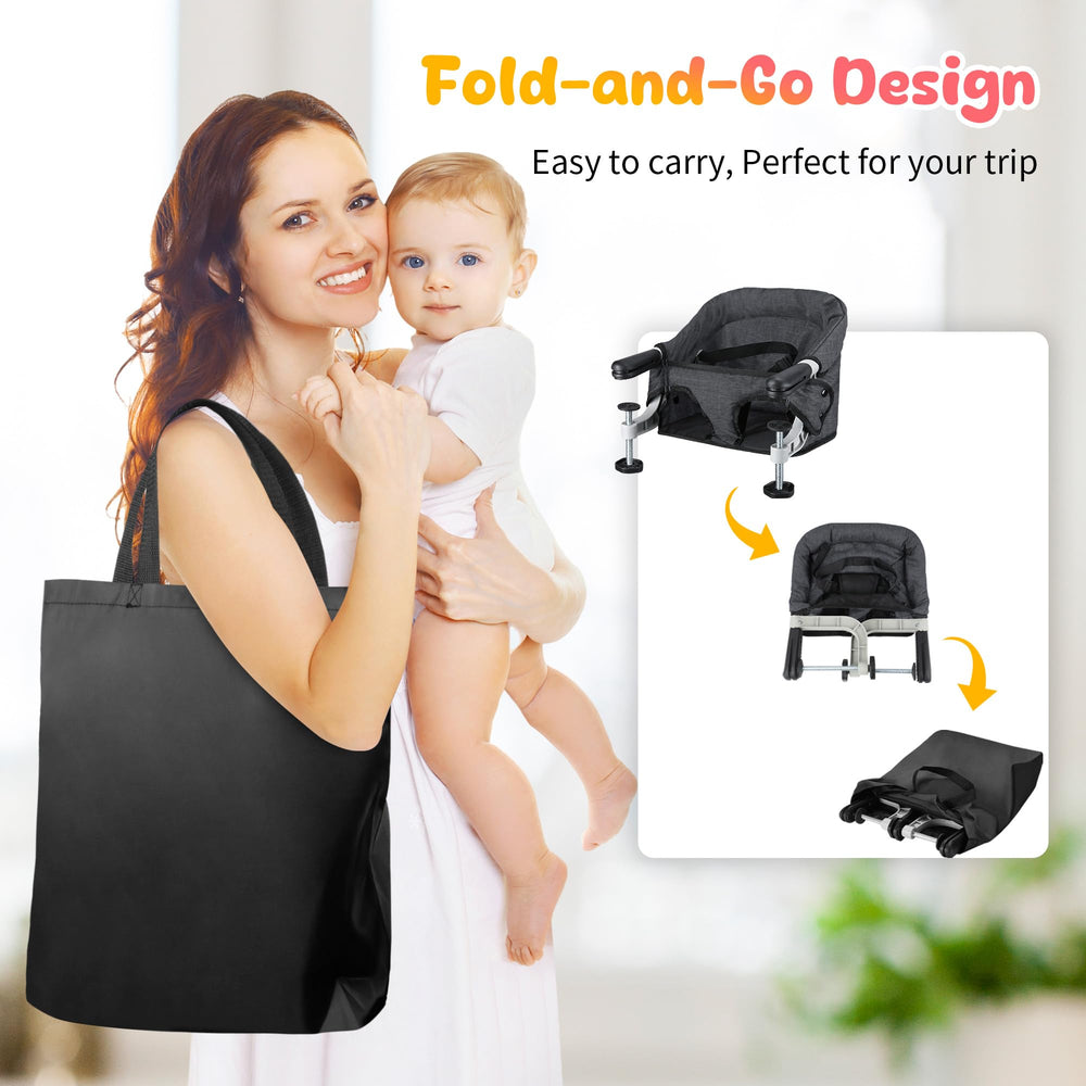 Toogel Hook on High Chair with 3-point harness for secure seating