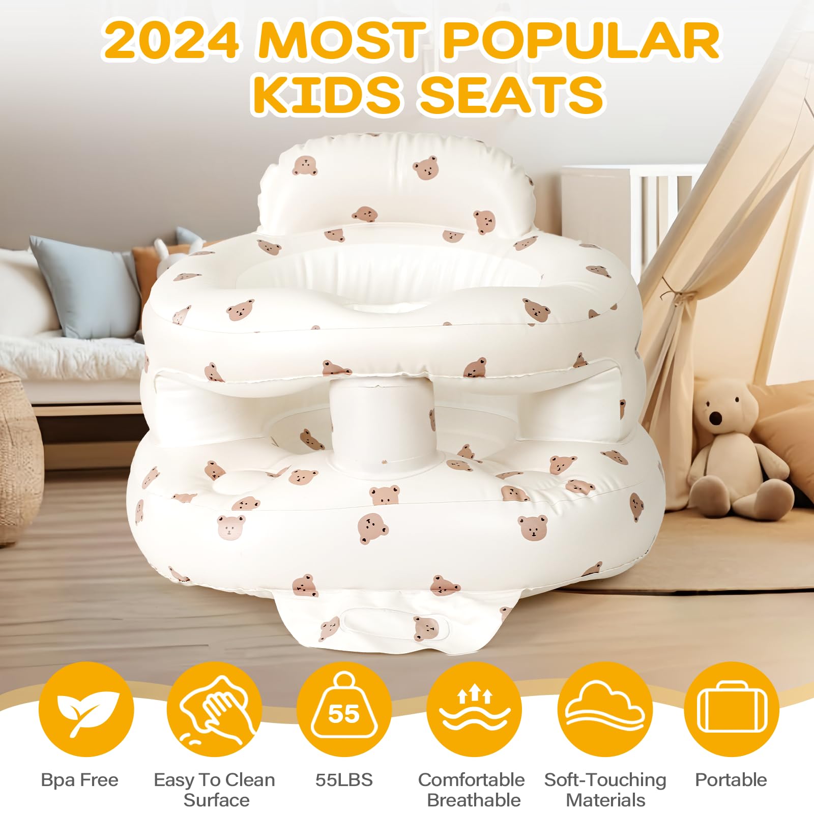 Tooktro inflatable baby seat folded compactly for travel
