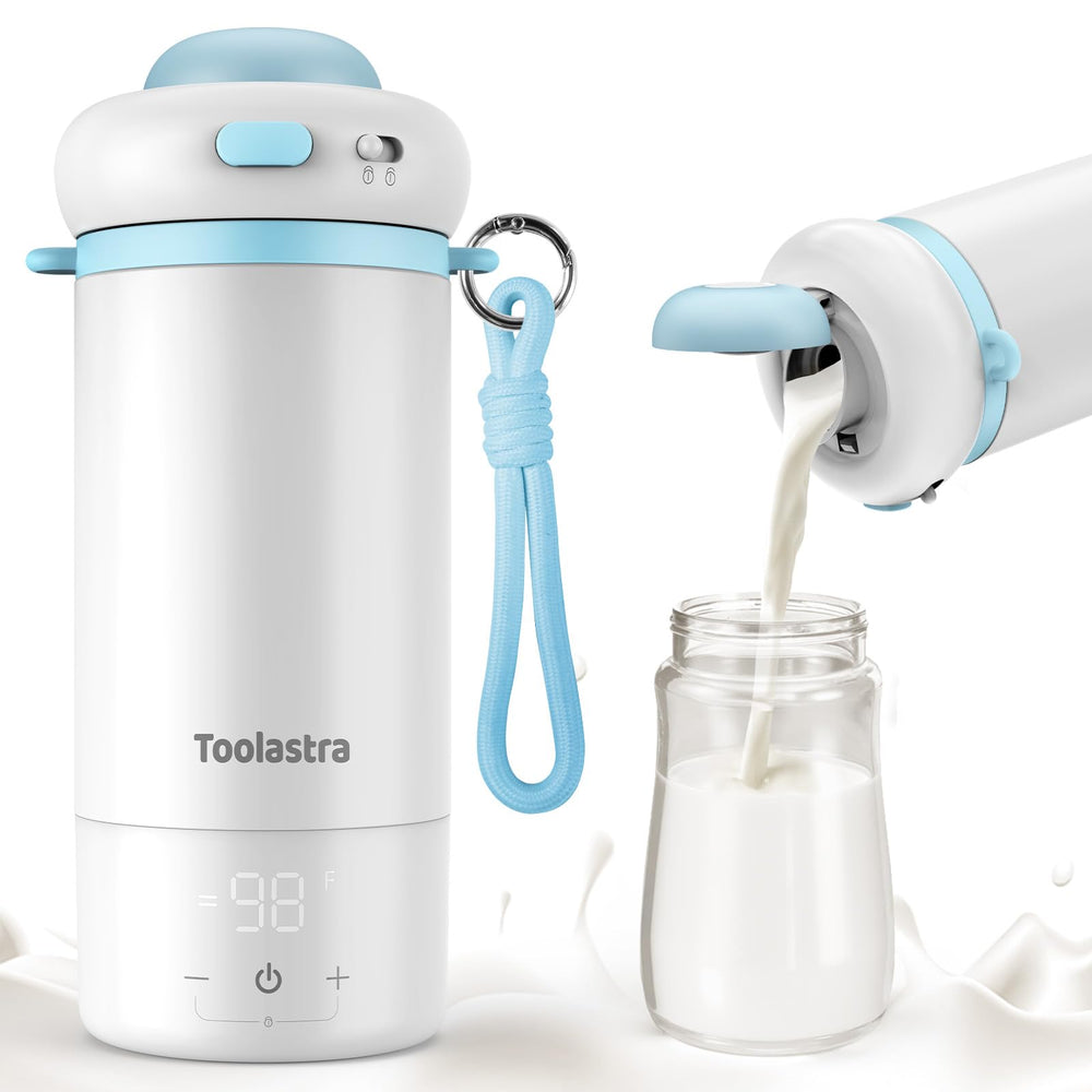 Toolastra bottle warmer on the go in compact form for quick feeding.