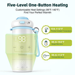 Toolastra warmer offers precise temperature control for breast milk and formula.