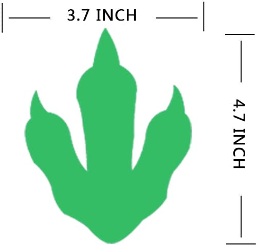 Top Label Dinosaur Footprints 4.7x3.7 inch decal close-up with bold footprints.