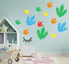 Top Label Dinosaur Footprints color set features orange, green, blue, red, yellow.