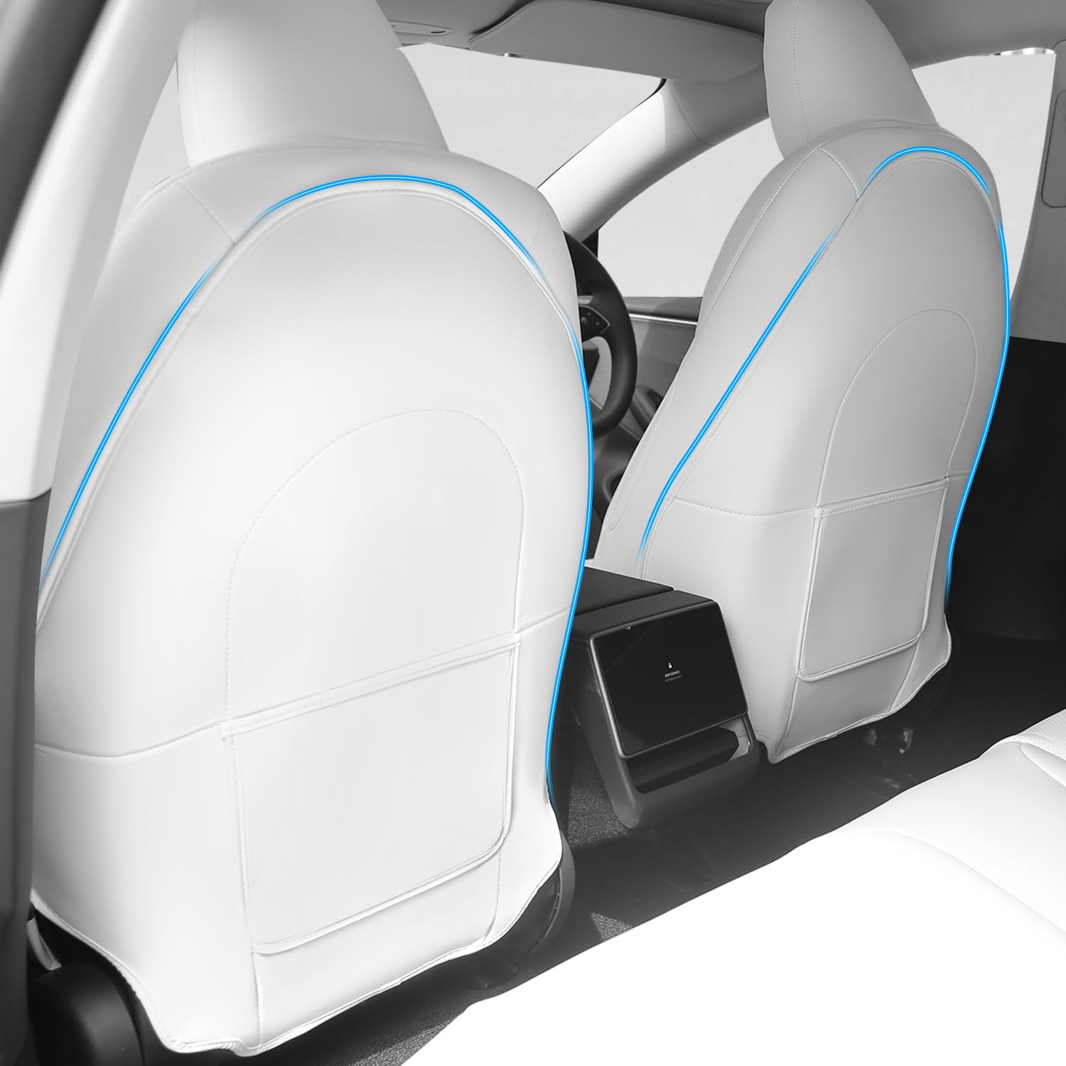 TOPABYTE white protector matches clean Tesla interiors
