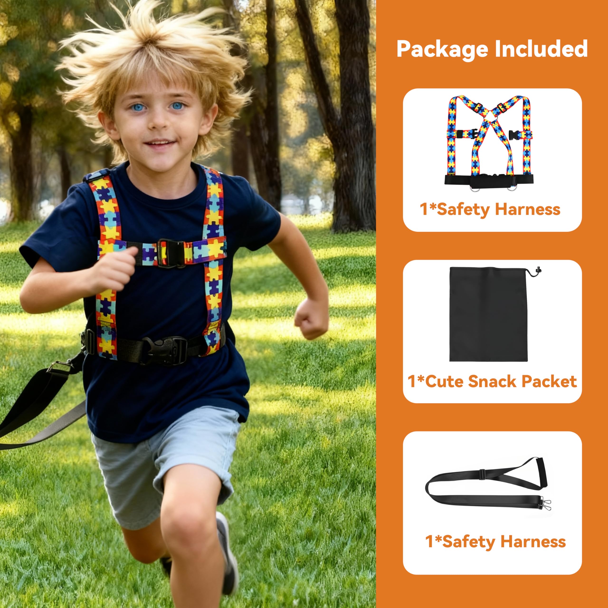 Topdatry Walking Safety Harness detachable leash enables flexible supervision in public.