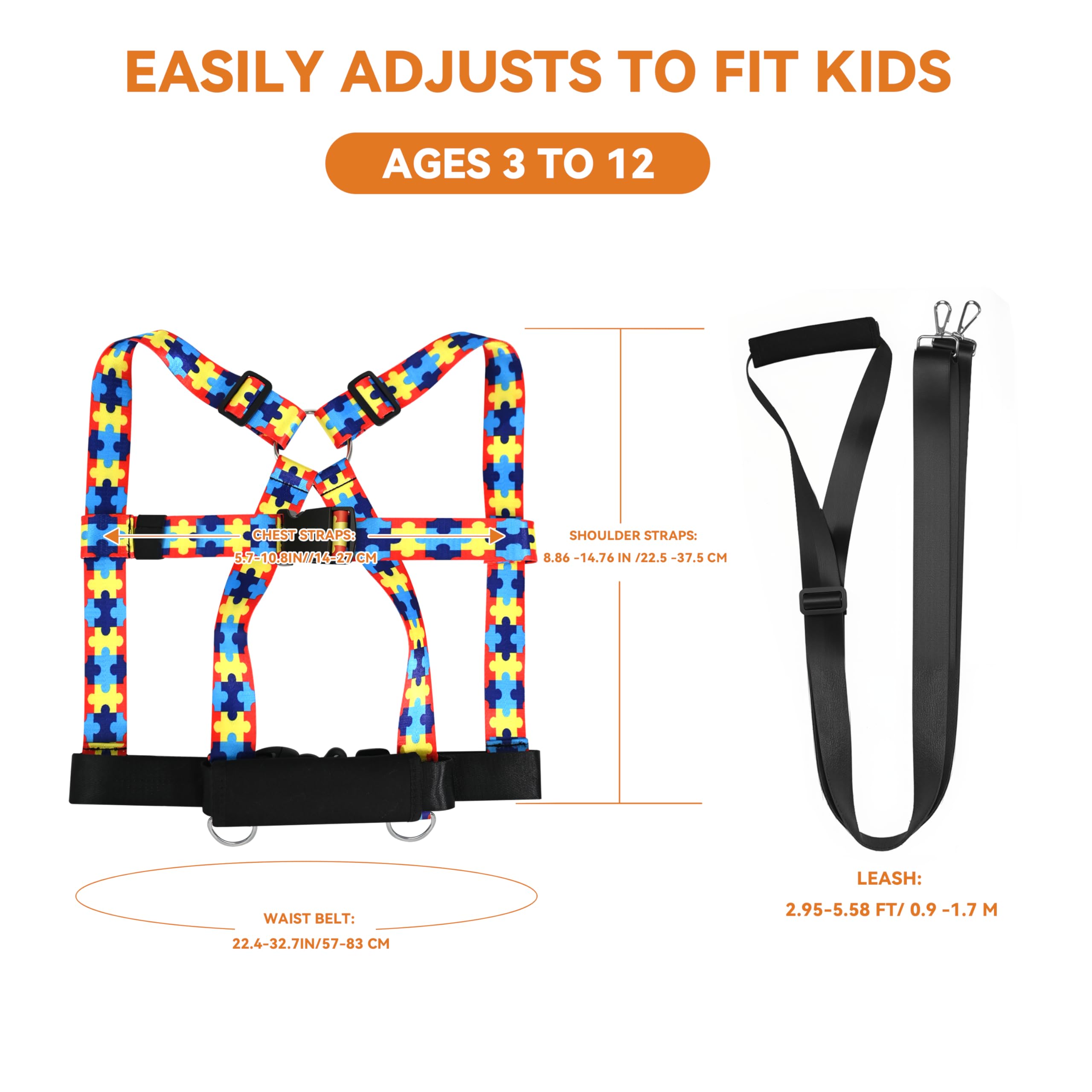 Topdatry Walking Safety Harness grab handle close up showing secure grip for quick guidance.