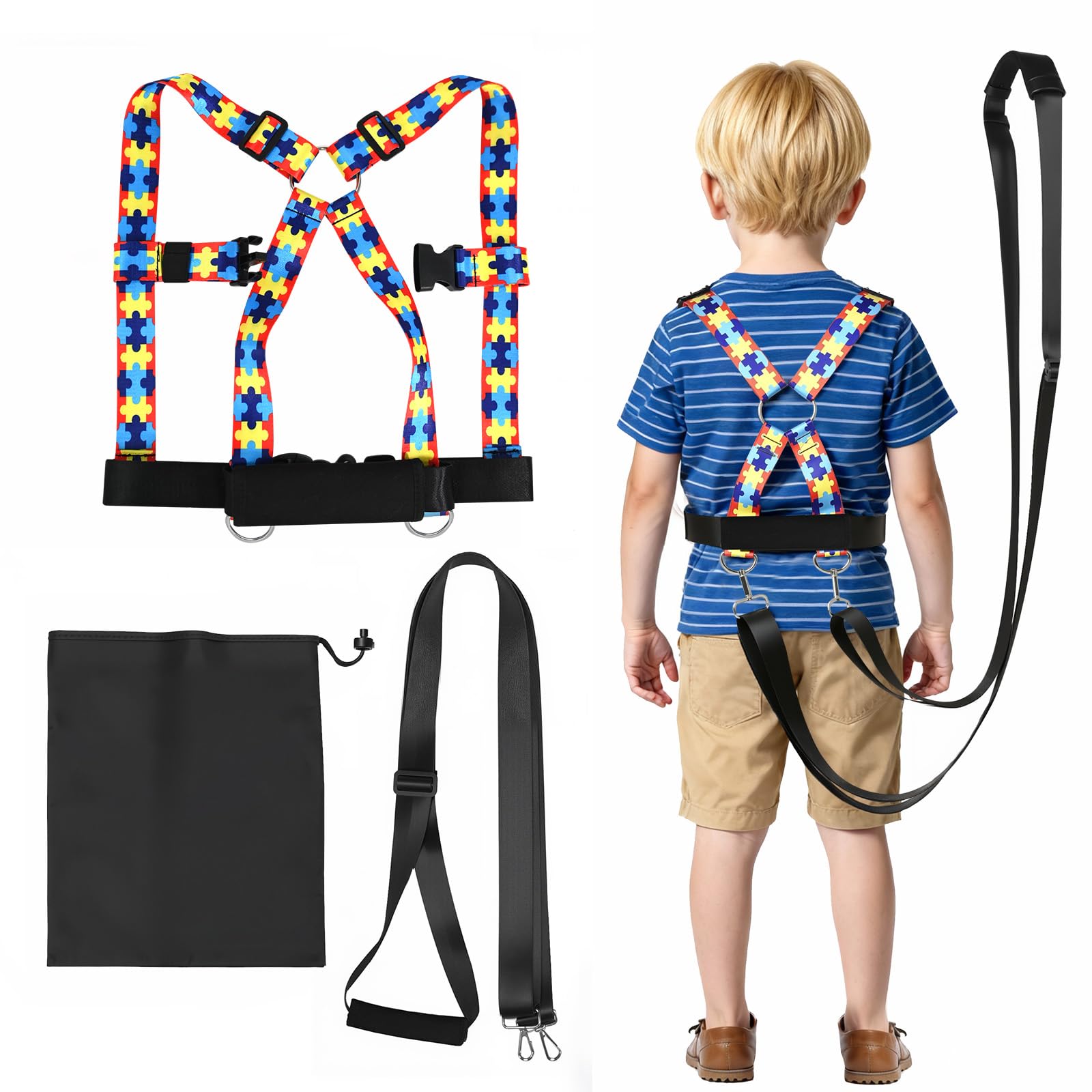 Topdatry Walking Safety Harness on child with adjustable fit supports secure exploration.