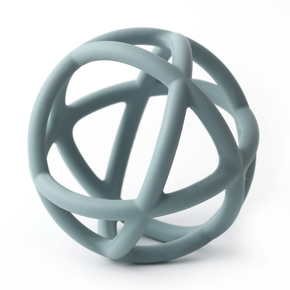 TOPGOMES Teether Ball closeup shows soft silicone for gentle teething.