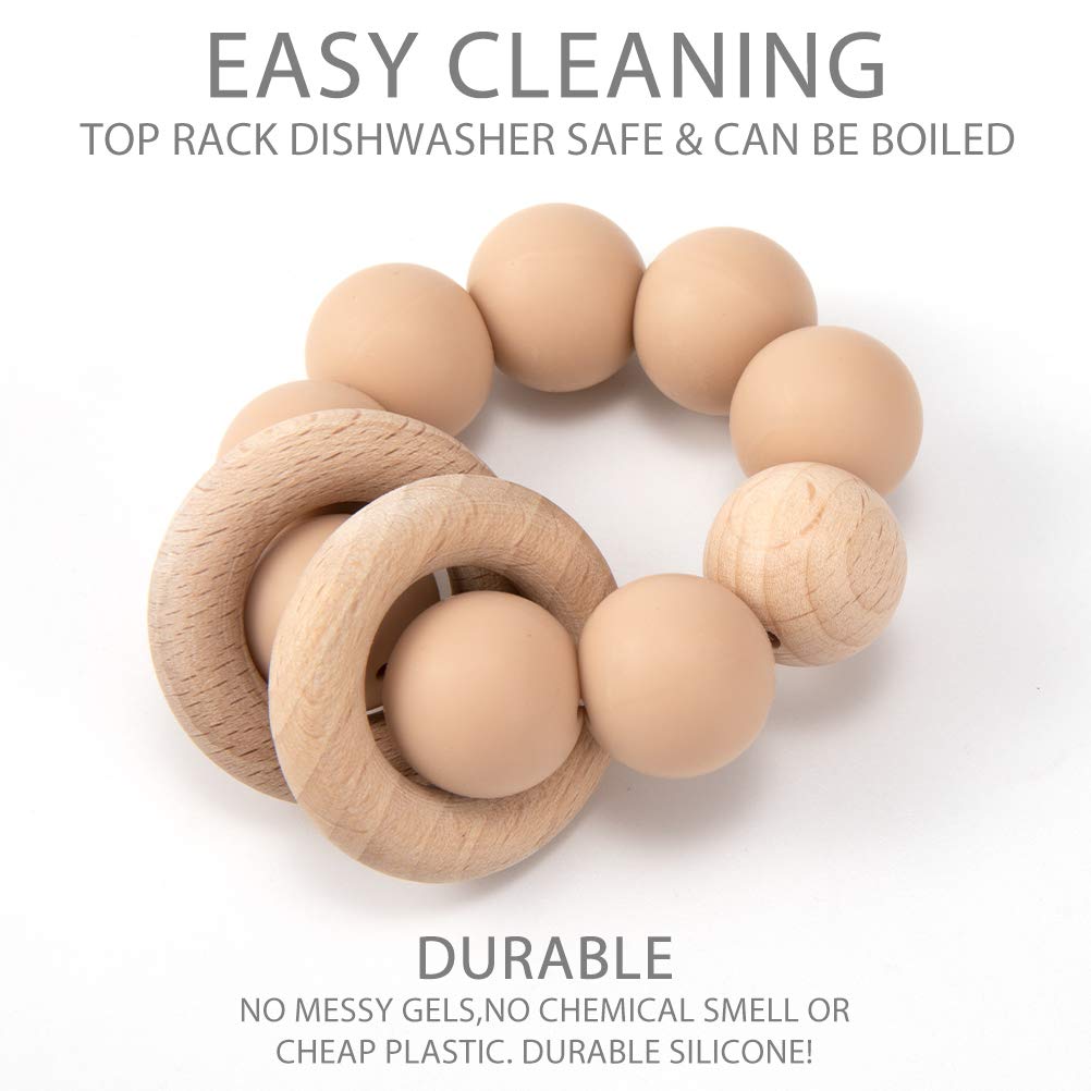 TopGomes teether shows beech wood detail and natural materials.