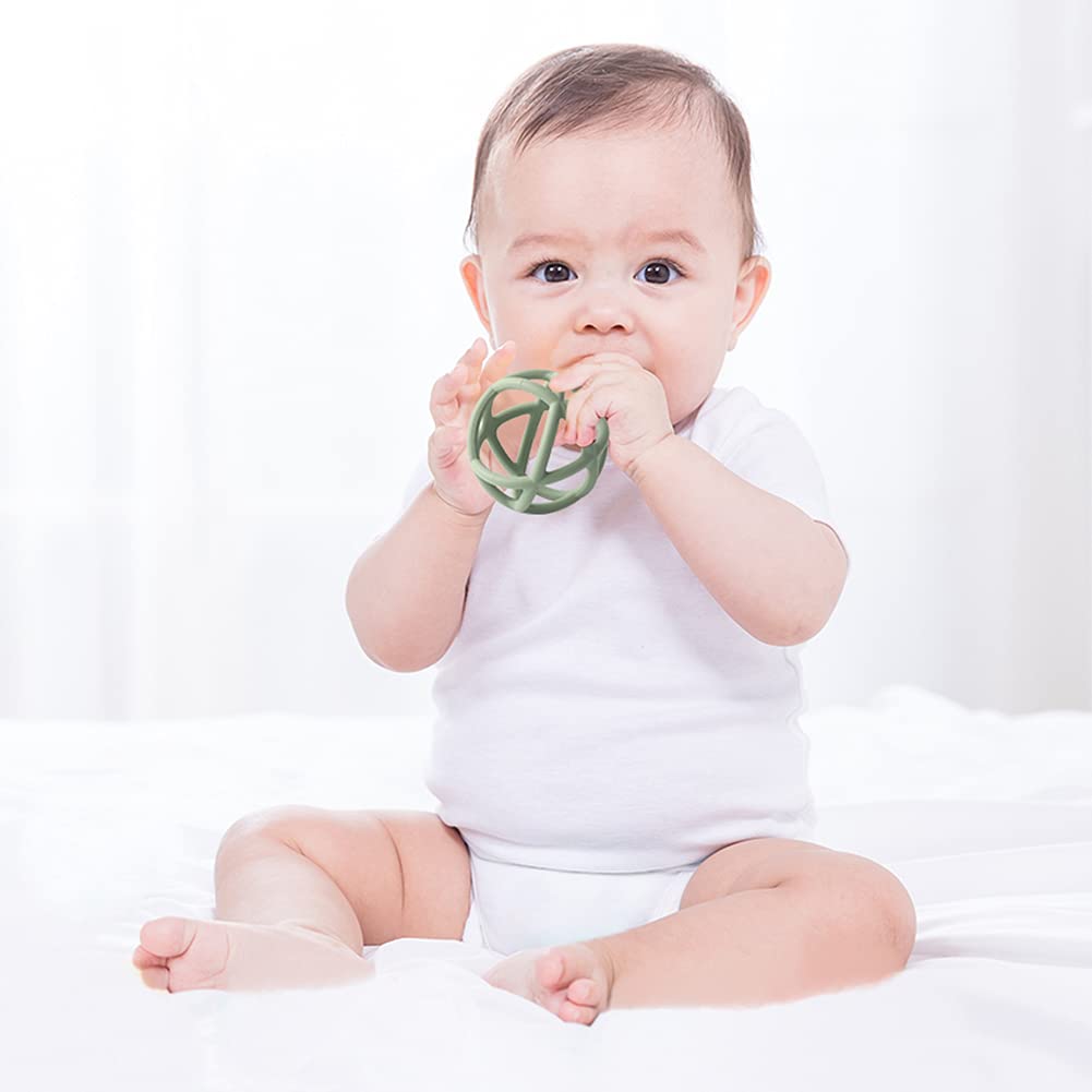 TOPGOMES teether ball ether - soft chewing surface for calming gums.