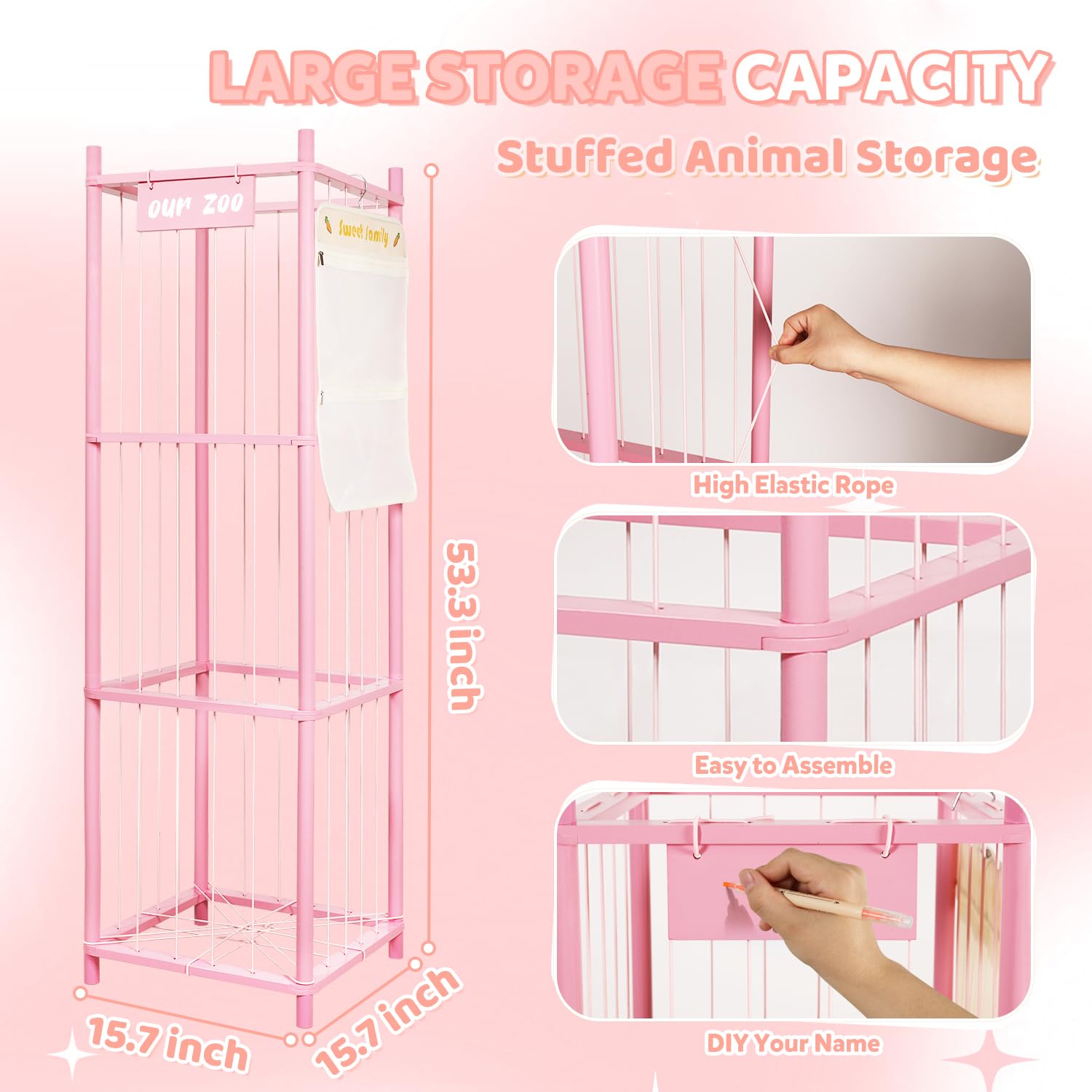 TOPHDY large plush toy storage with deep shelves for clutter-free playrooms.