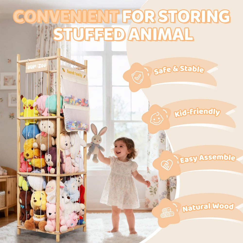 TOPHDY storage features secure pockets for small toys and mini plushes.