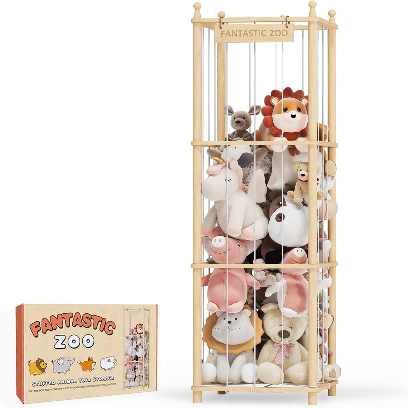 TOPMELON stuffed-animal-zoo-storage-cube offering ample space for plush toys