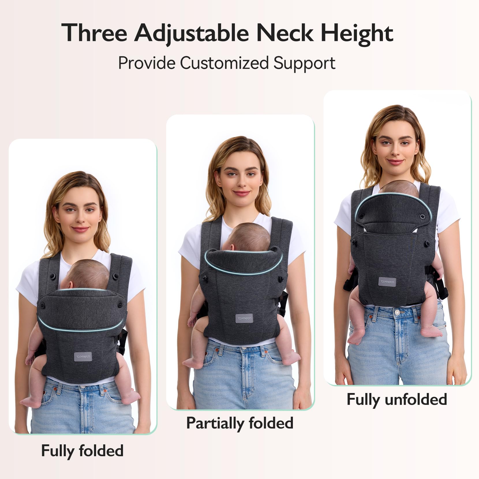 Topmeta newborn carrier secure wrap keeping baby snug and content