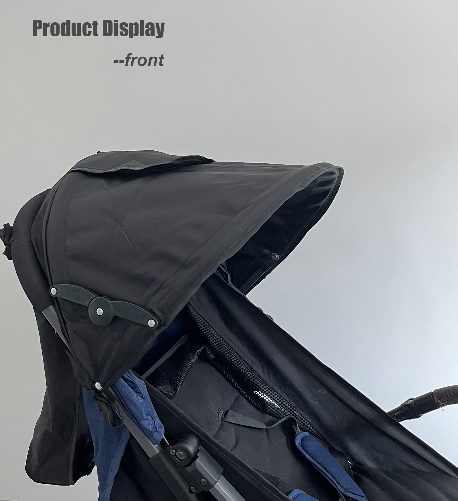 TOPOQ universal stroller sun shade cover with side strings, easy install.