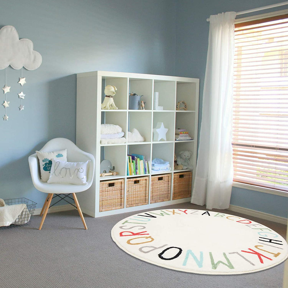 Topotdor Rainbow Round Rug 71-inch diameter ideal for roomy play areas