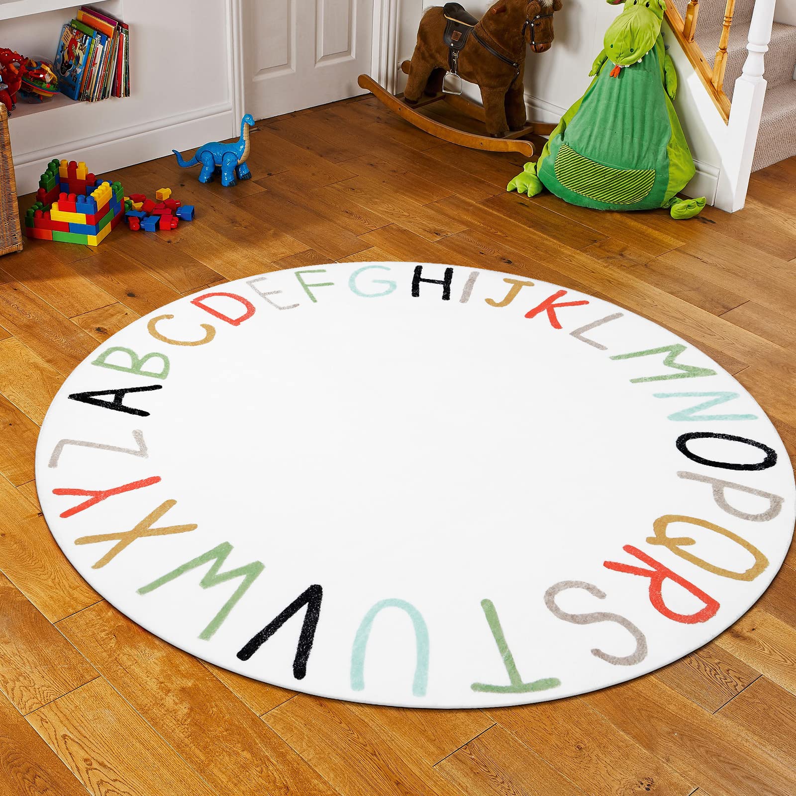 Topotdor Rainbow Round Rug folding-edge care tips for crease removal