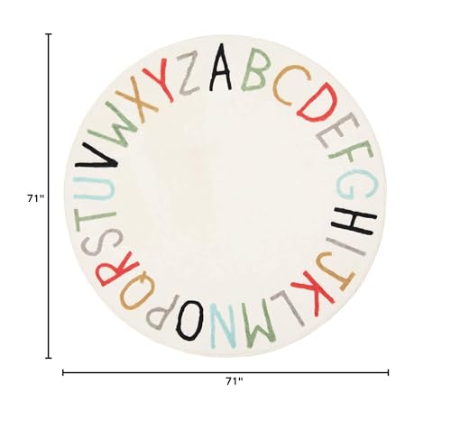 Topotdor Rainbow Round Rug multicolor design brightens kid rooms and learning zones