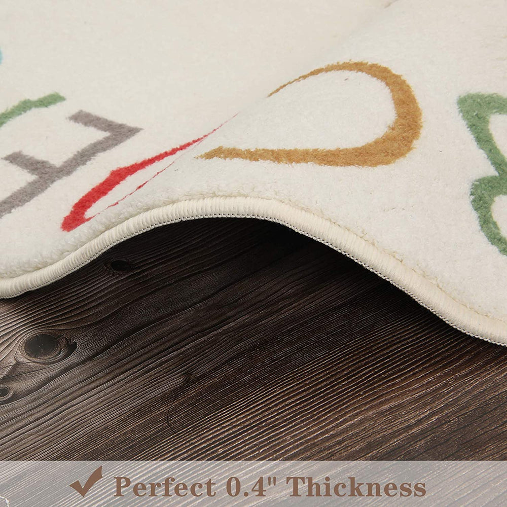 Topotdor Rainbow Round Rug soft polyester fibers for easy cleaning