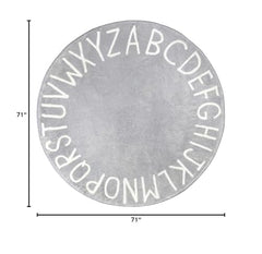 Topotdor round kids play rug 71-inch diameter offers large activity area for family time.
