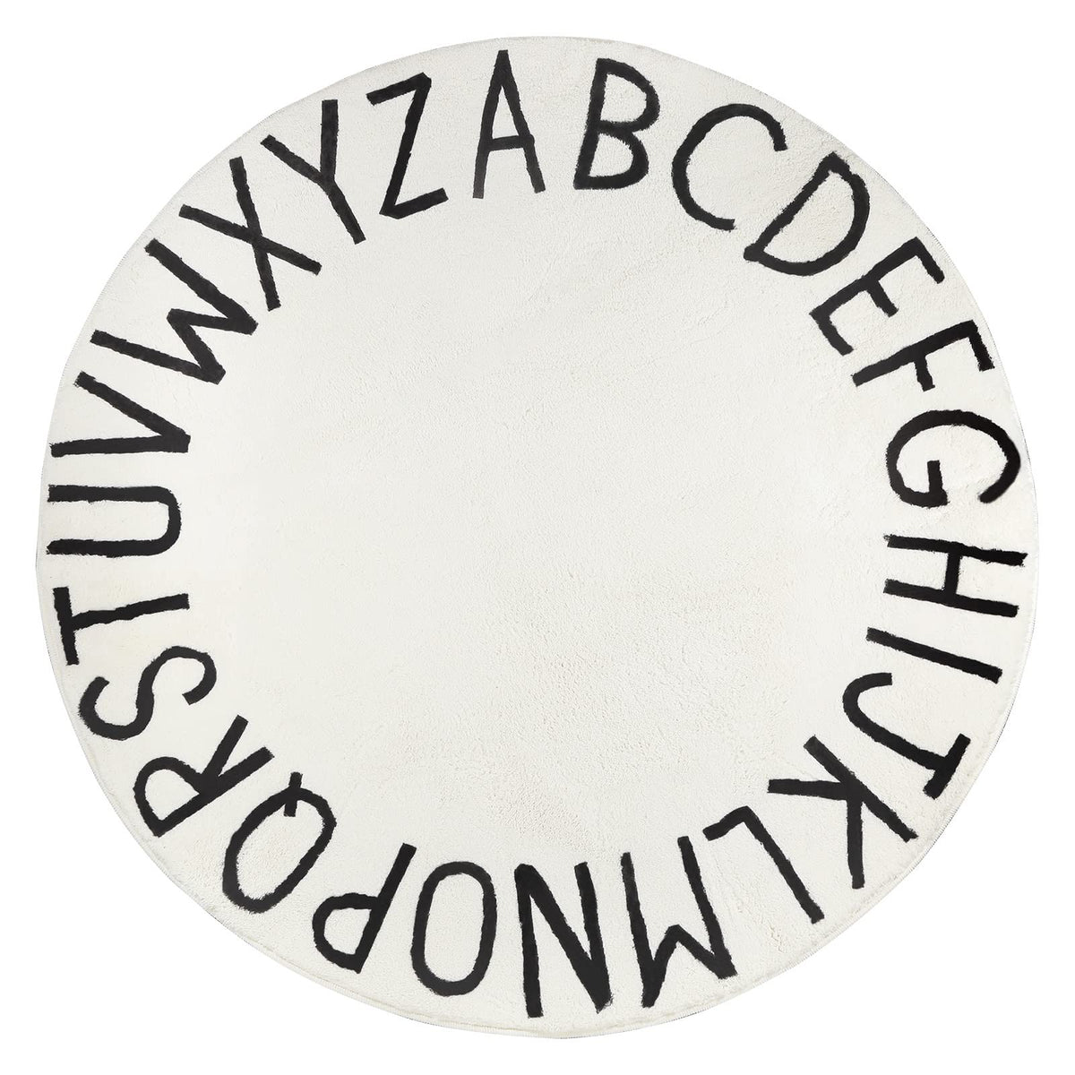 Topotdor Round Kids Play Rug Alphabet 71in close-up of soft polyester for safe crawling