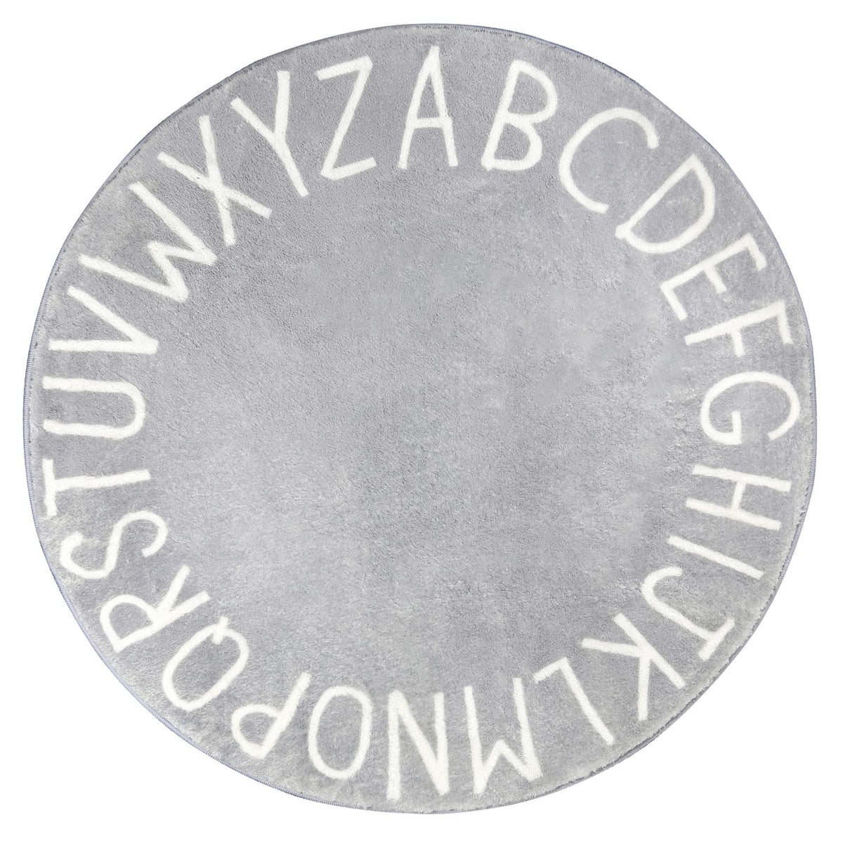Topotdor round kids play rug alphabet grey 40-inch creates a soft learning space for toddlers