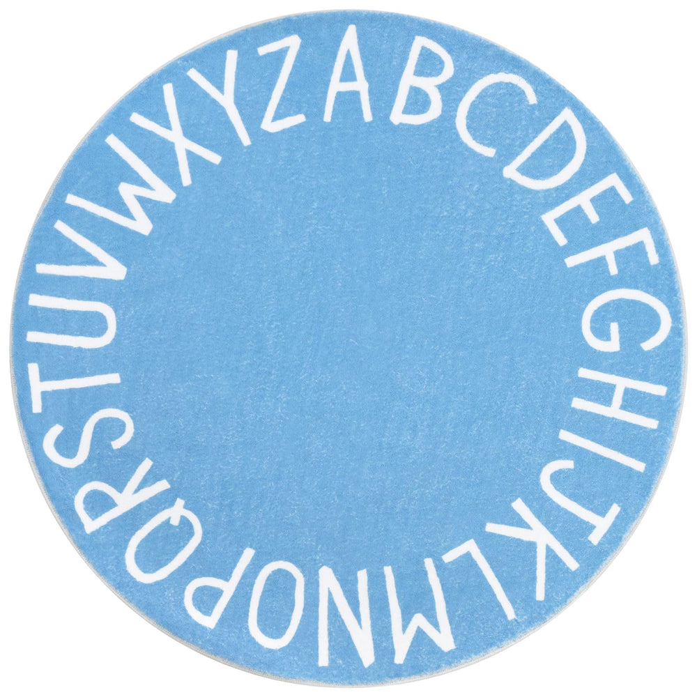 Topotdor round kids play rug alphabet sky blue 63in hero creates spacious learning and play area