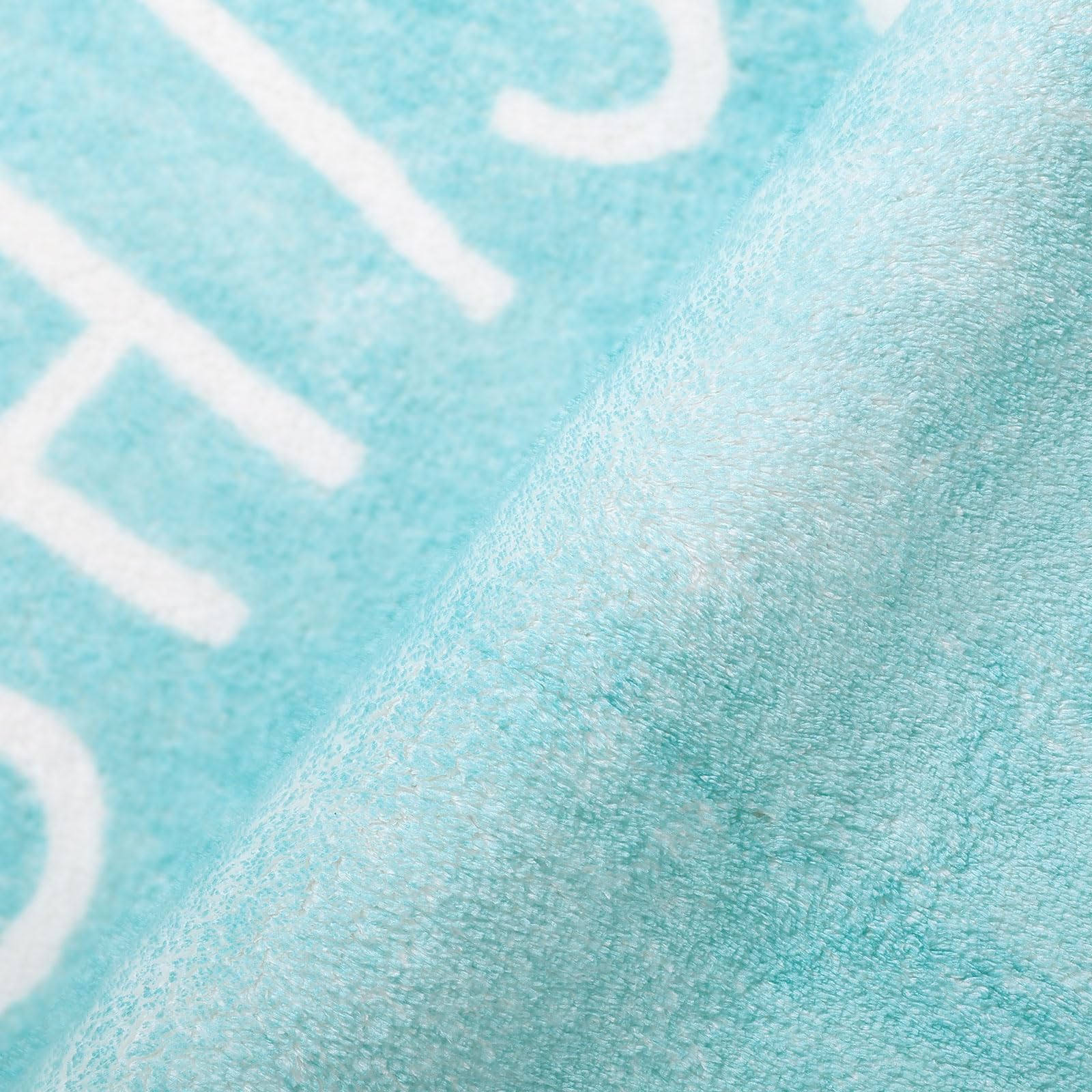 Topotdor round teal rug close-up shows plush polyester fibers for comfy touch