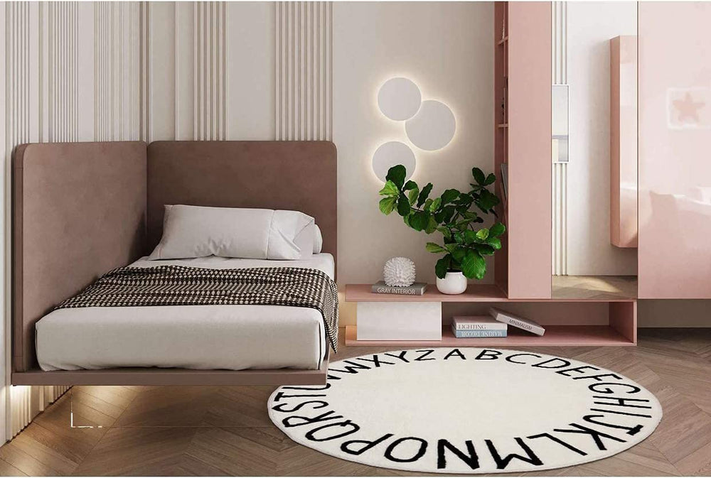 Topotdor Round Kids Play Rug Alphabet 71in versatile fit for bedrooms and playrooms
