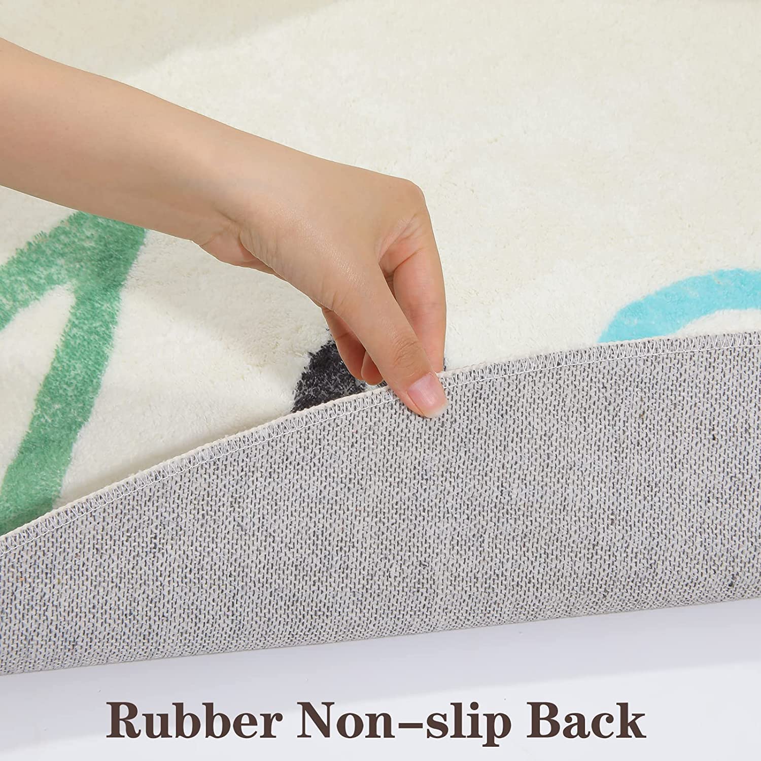 Topotdor Round Rug in living room creates a soft play area for kids.