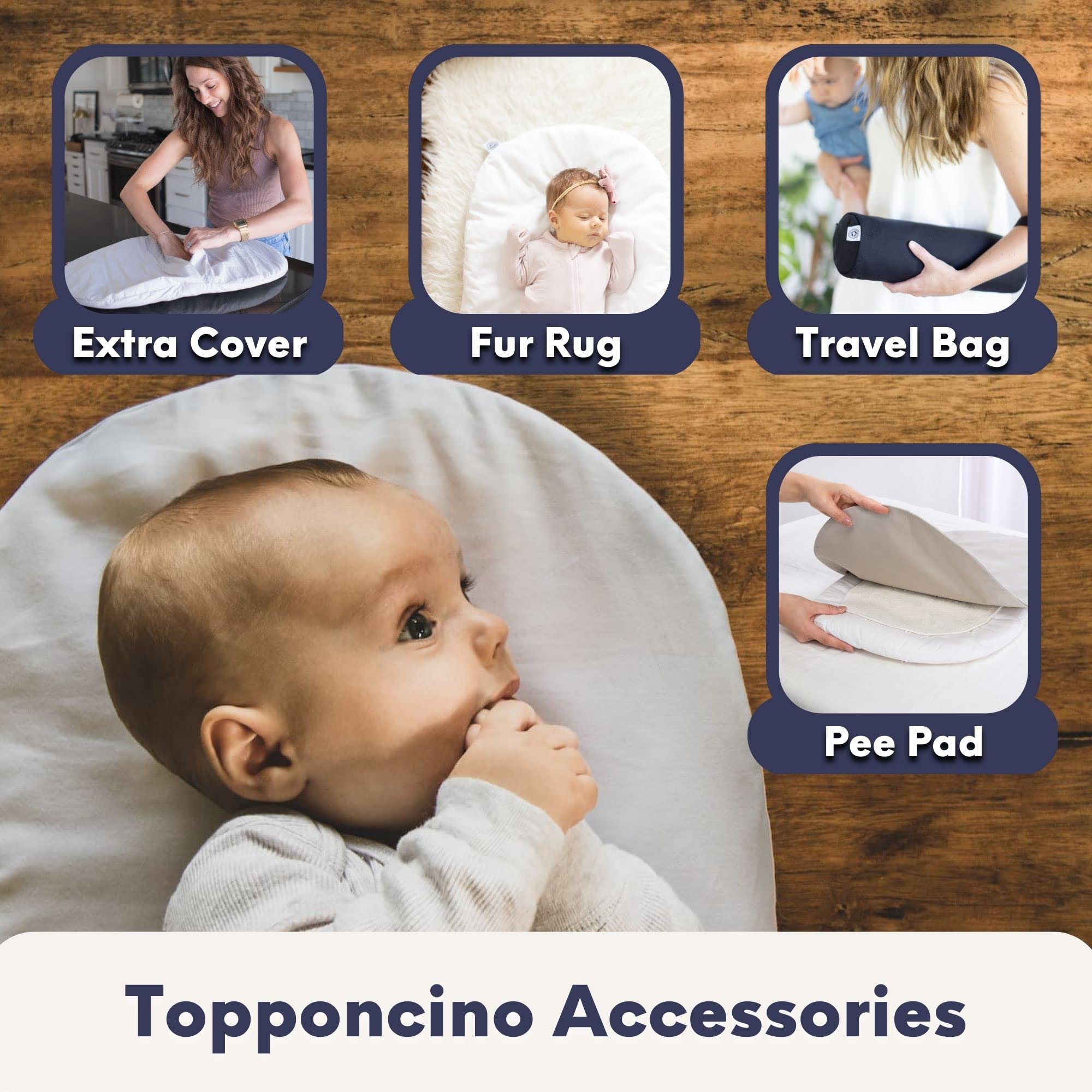 Topponcino Company Organic Topponcino Extra Cover Grey packaging-ready easy replacement