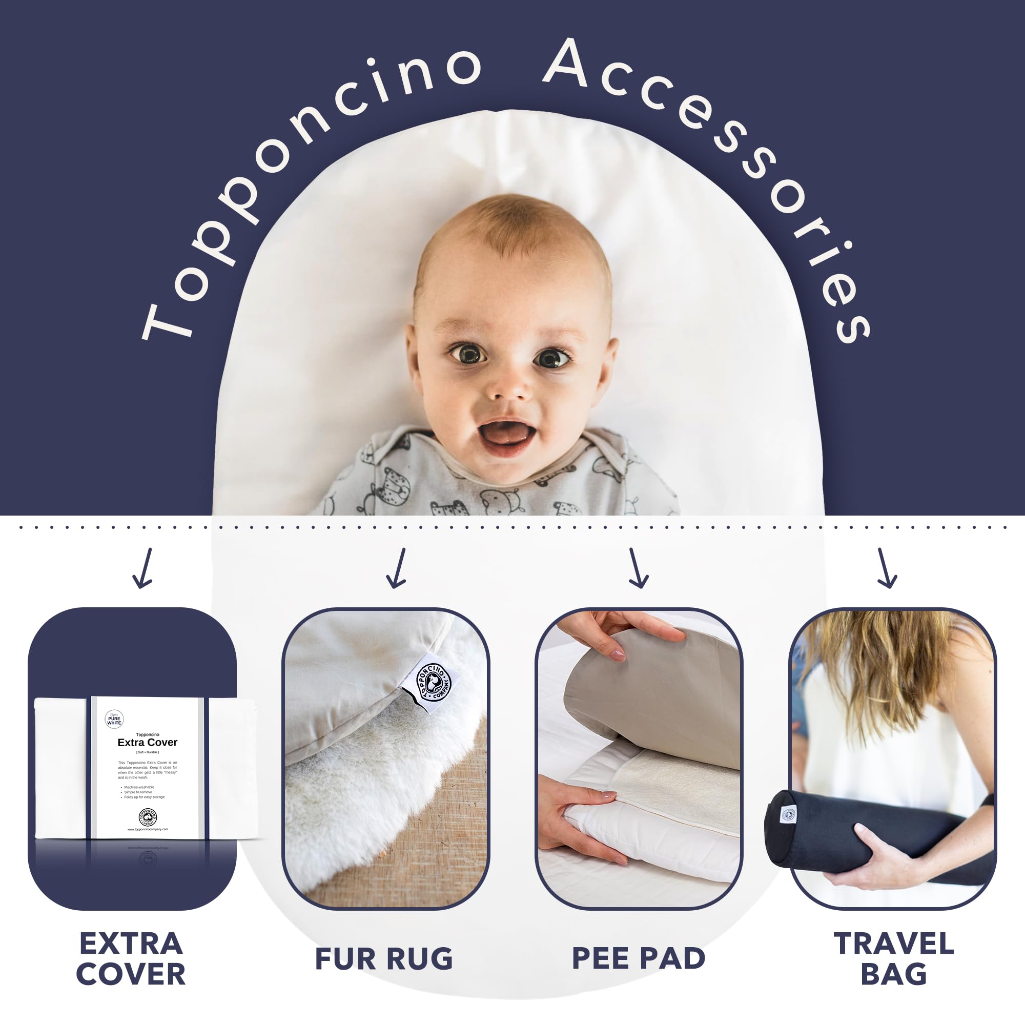 Topponcino-simple-newborn-use emphasizes quick setup for feeding or holding.