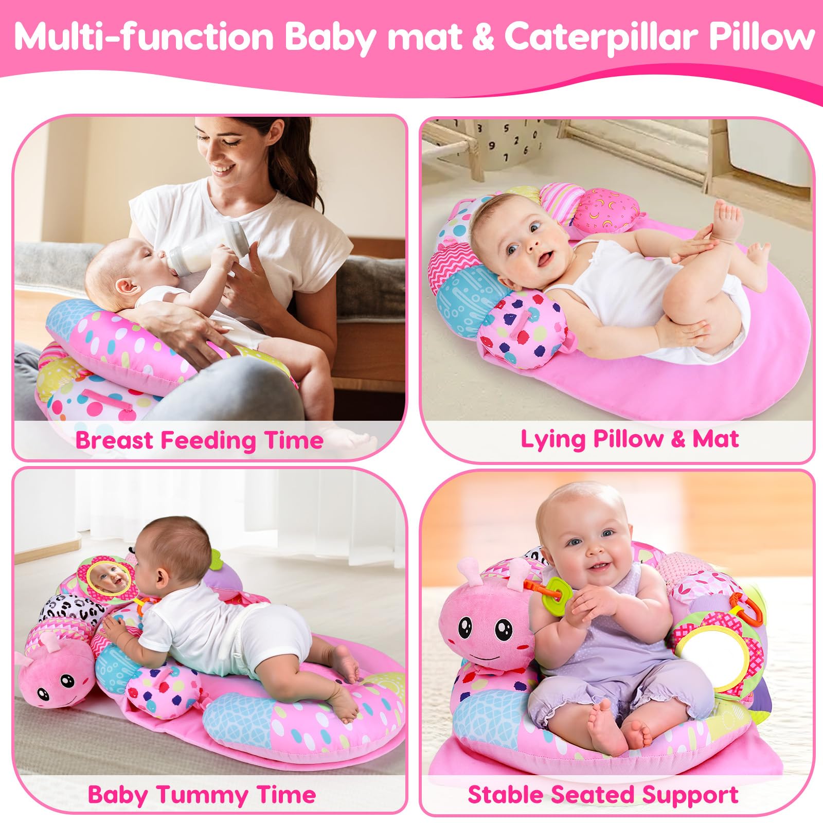 Topsochir clear baby mirror showcases visual engagement during seated play.