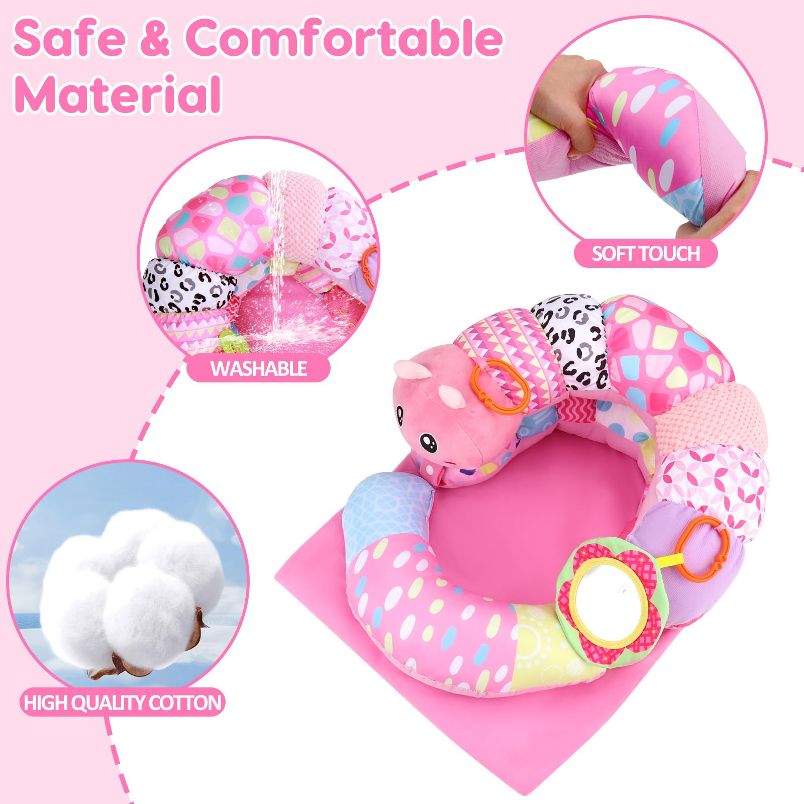 Topsochir tummy-time adjustable shape demonstrates versatile positioning for baby development.