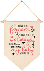 Topthink banner closeup shows beige canvas texture for nursery decor