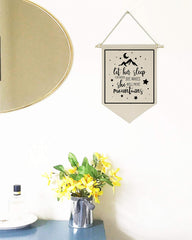 Topthink canvas hanging flag for front door with moon-star motif for cozy welcome