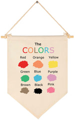 Topthink Colors Education banner on natural cotton canvas beige for warm nursery decor