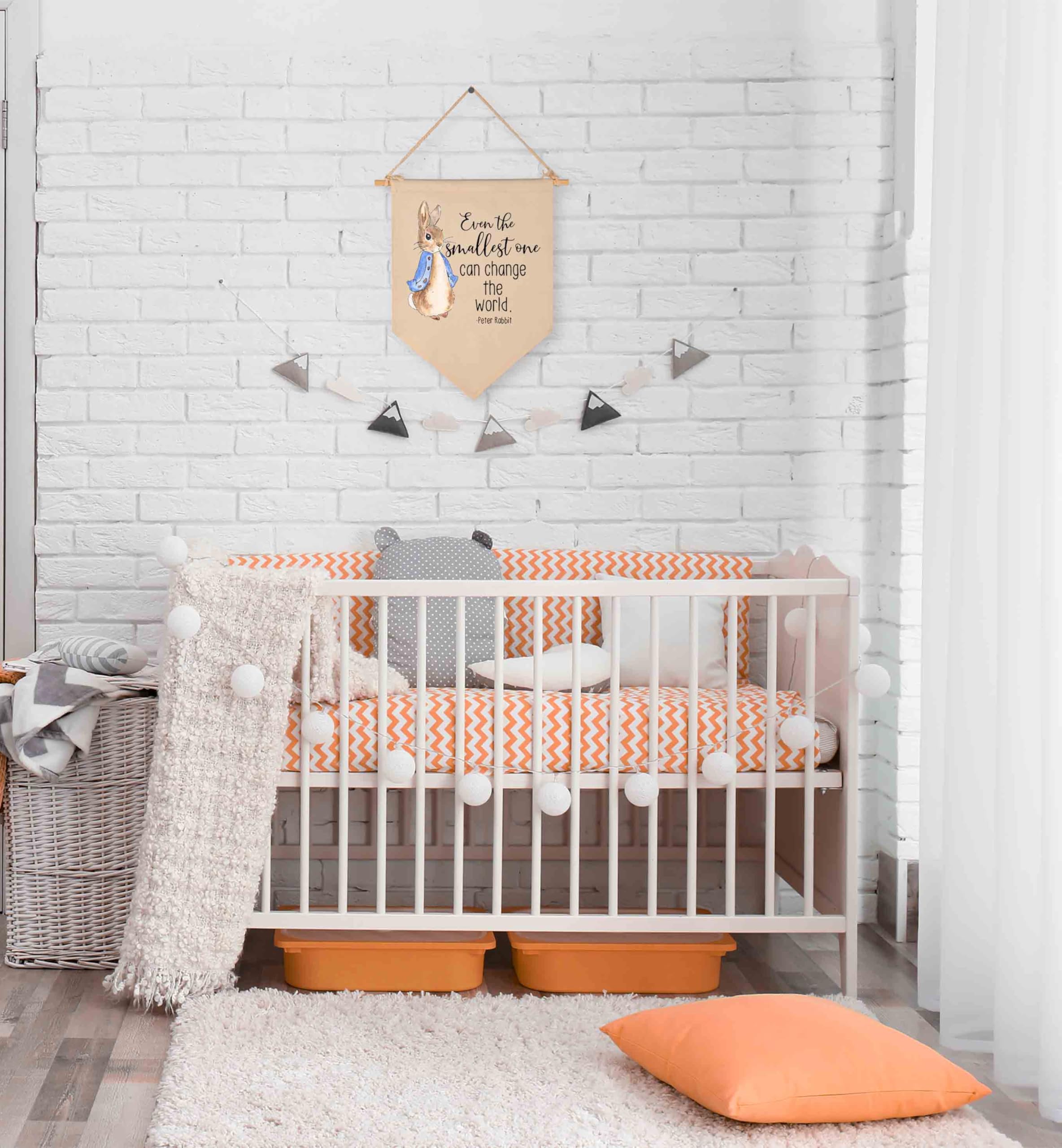 Topthink cotton canvas banner with twine creates easy front-porch decor.
