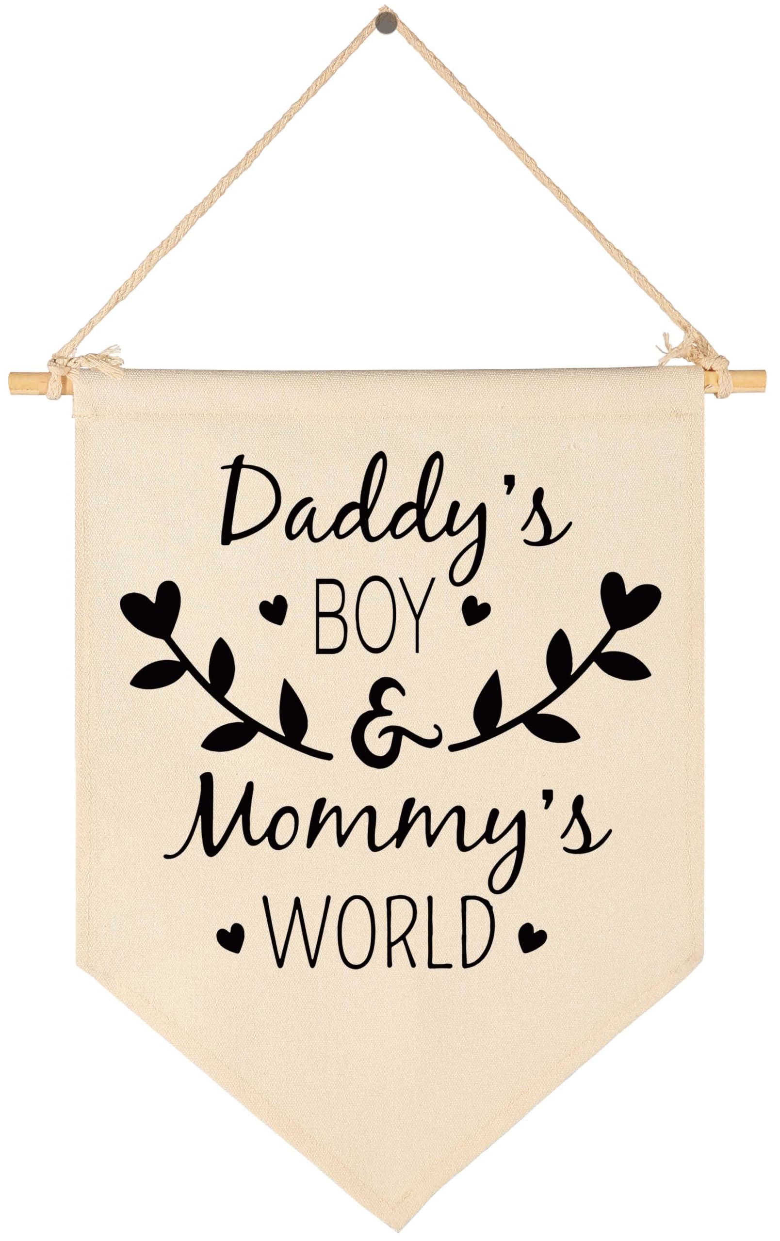 Topthink Daddy’s Boy and Mommy’s World banner brightens nursery walls with cheerful decor