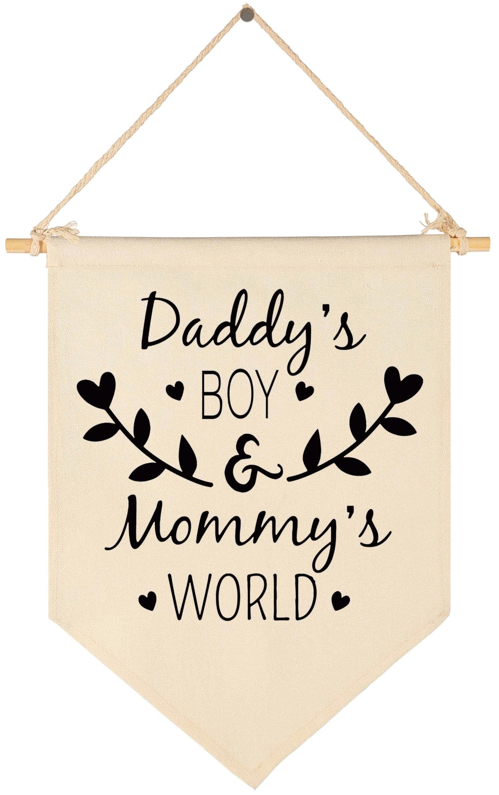 Topthink Daddy’s Boy and Mommy’s World banner brightens nursery walls with cheerful decor