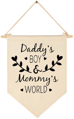 Topthink Daddy’s Boy and Mommy’s World banner brightens nursery walls with cheerful decor