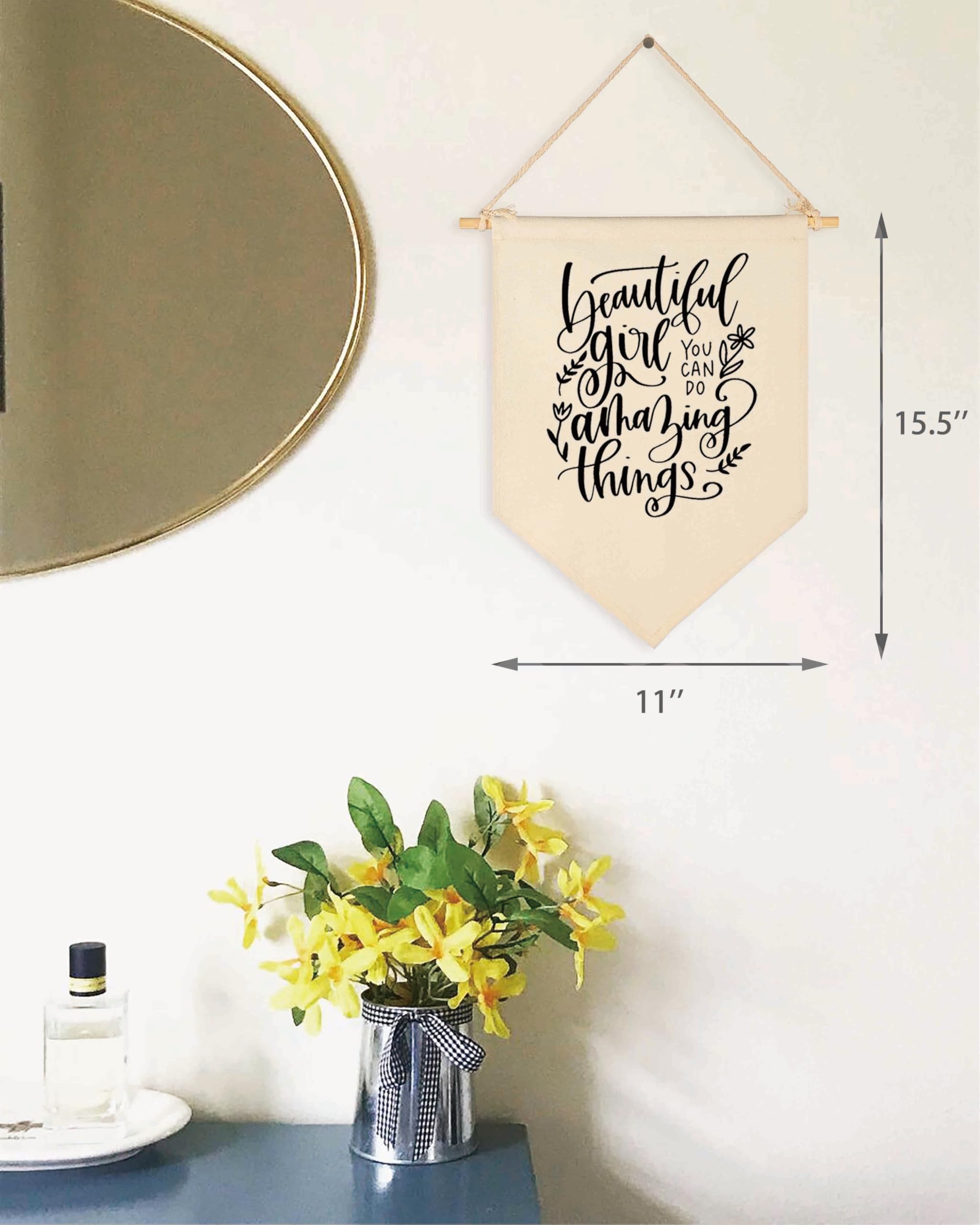 Topthink family-friendly banner creates warm accent in kids' rooms.