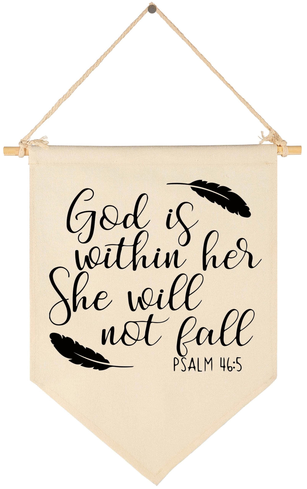 Topthink God Is Within Her banner canvas wall sign for nursery inspiration