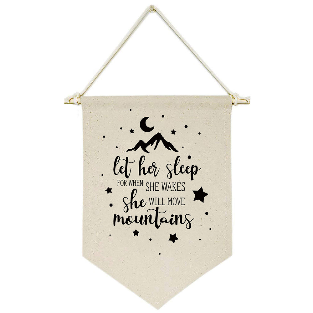 Topthink Let Her Sleep banner wall sign with moon-star design for soothing nursery ambiance