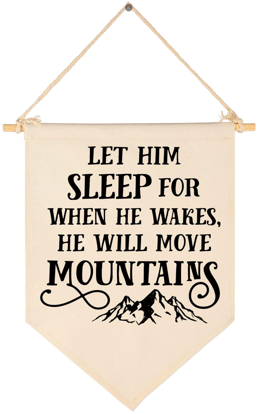 Topthink Let Him Sleep banner wall display adds gentle nursery charm
