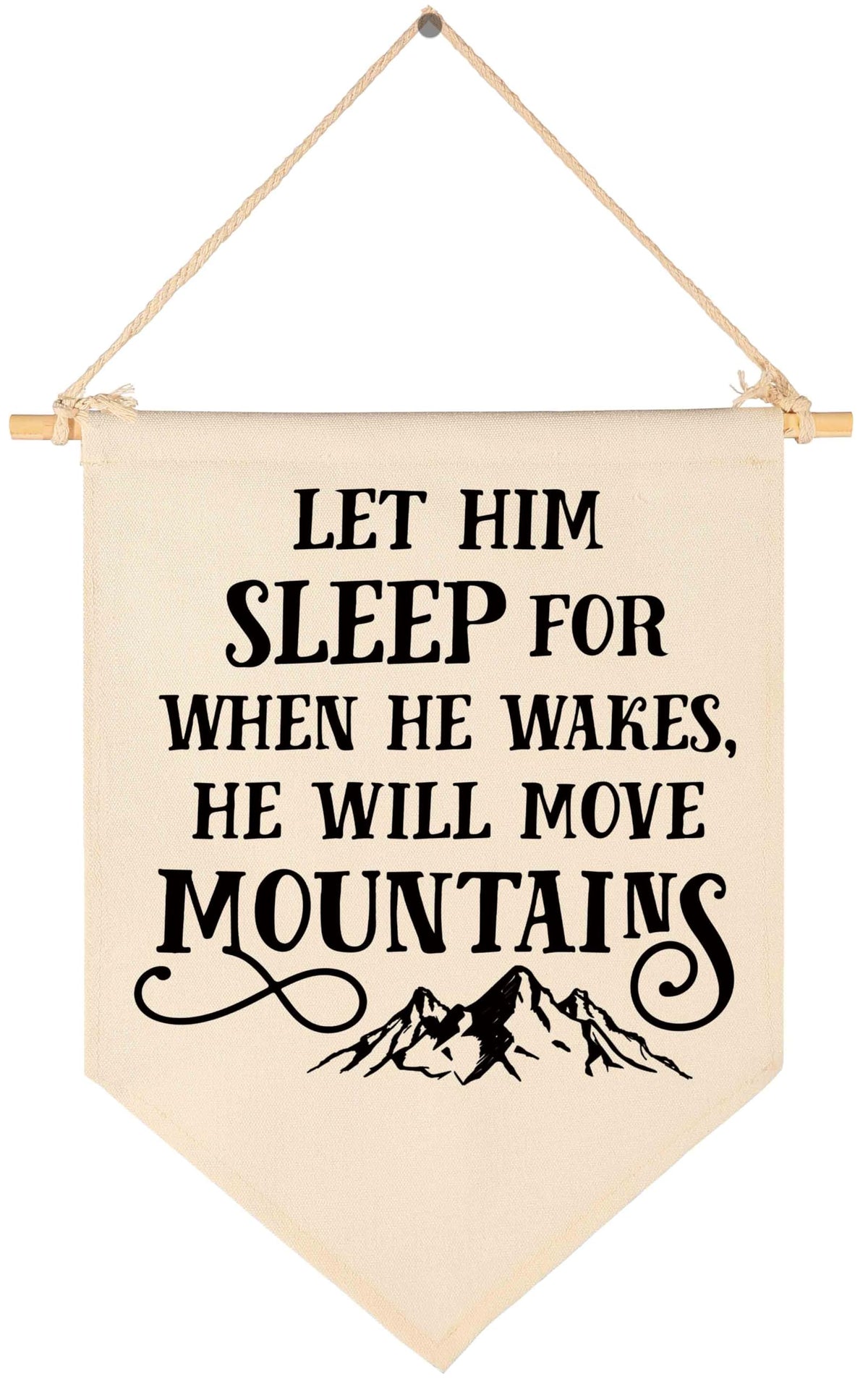 Topthink Let Him Sleep banner wall display adds gentle nursery charm