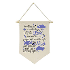 Topthink Now I Lay Me Down banner canvas for nursery decor, lightweight and easy to hang.