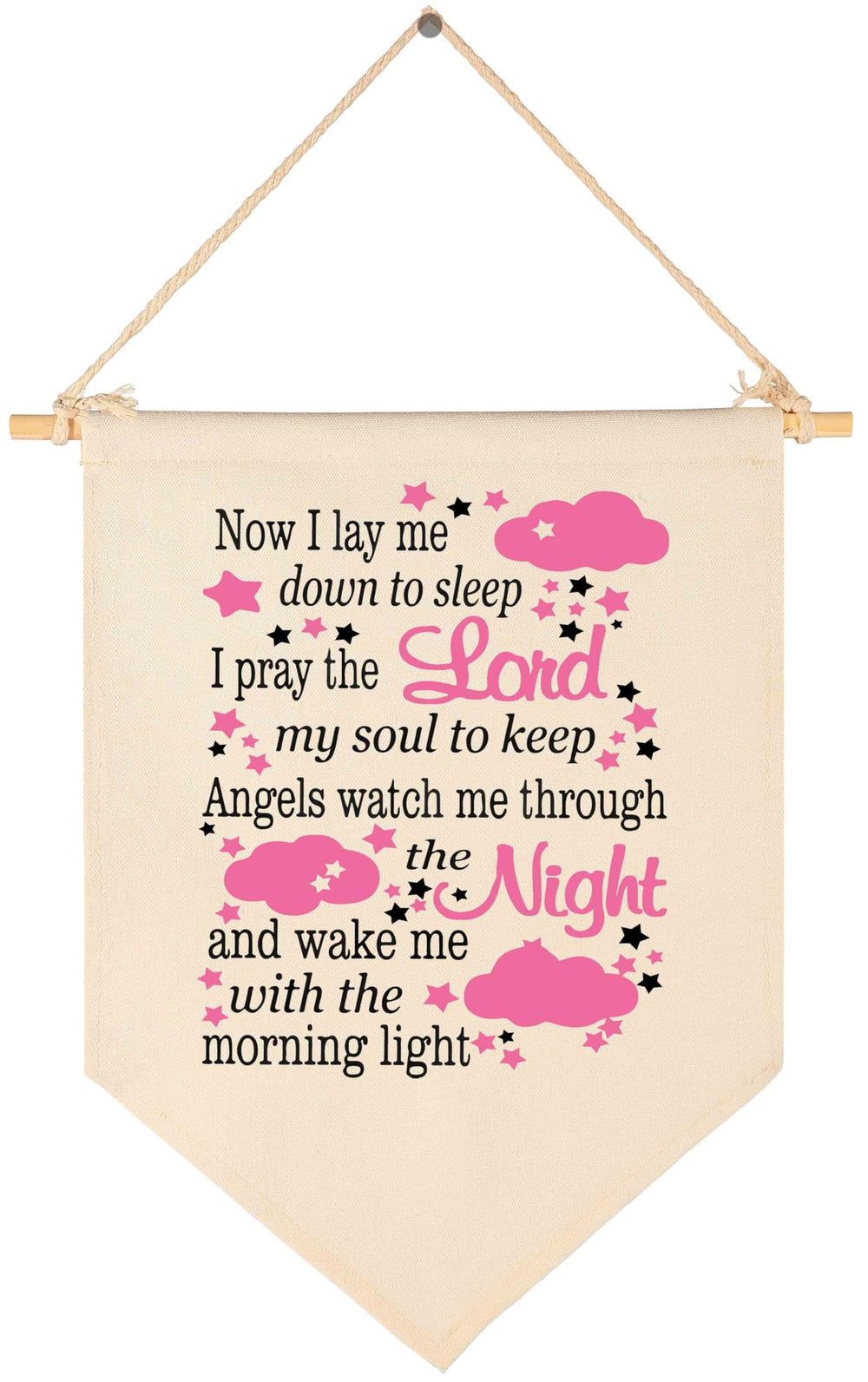 Topthink Now I Lay Me Down to Sleep banner nursery wall decor