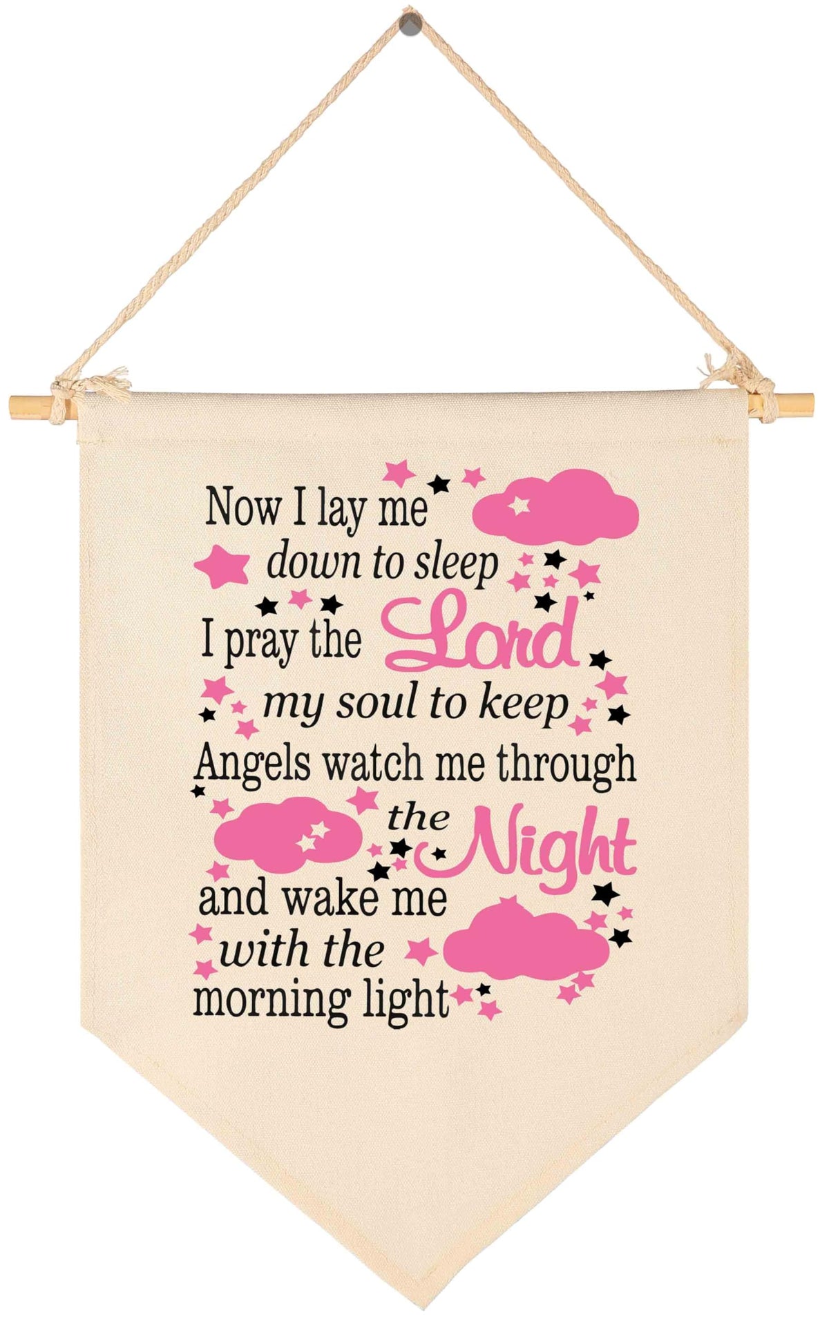Topthink Now I Lay Me Down to Sleep banner nursery wall decor